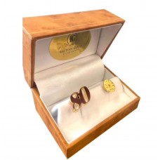 80th Birthday Gold Crystal Set Lapel Pin Gift