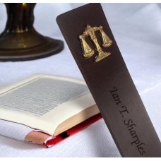 Leather Personalised Legal Scales Bookmark Gift
