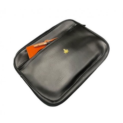 Masonic Real Leather Laptop Case With Gold Emblem
