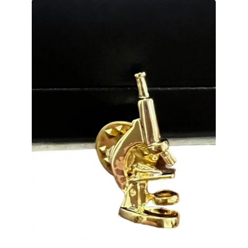 Microscope Gold Plated Lapel Pin