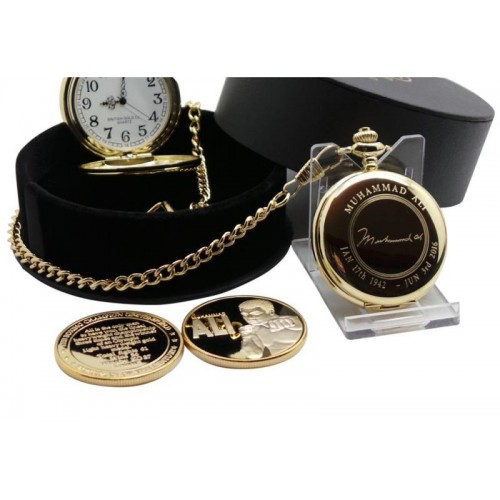 Muhammad Ali Autograph Pocket Watch & Coin Muhammad Ali Autograph Pocket Watch & Coin