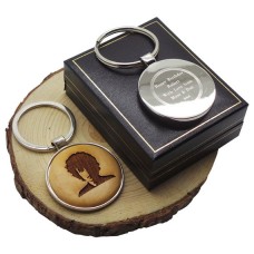Bob Dylan Wood & Silver Personalised Keyring