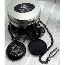 Personalised Star Of David Matte Black Pocket Watch Personalised Star Of David Matte Black Pocket Watch