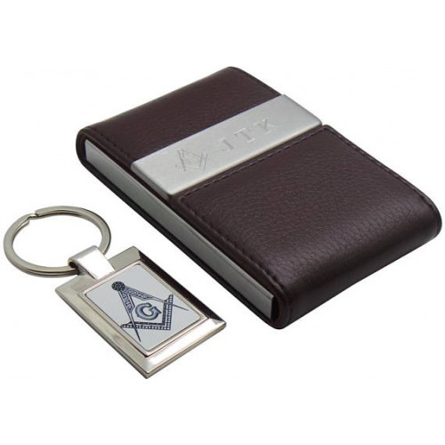 Freemason Custom Monogrammed Card Case and Keyring Freemason Custom Monogrammed Card Case and Keyring