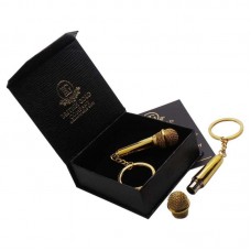 Microphone 24k Gold Plated Keyring Microphone 24k Gold Plated Keyring