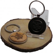 Yoga Wood & Silver Personalised Keyring Yoga Wood & Silver Personalised Keyring